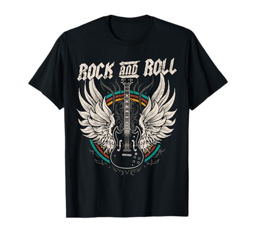 Rock and Roll Guitarra Vintage Rock Music Camiseta