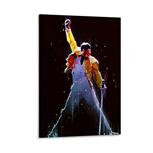 haocaitou Póster icónico de Freddie Mercury, pintura decorativa en lienzo, para sala de estar, dormitorio,...