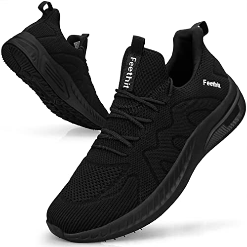 Feethit Zapatillas de Deporte Hombre Sneakers Negro 44 EU