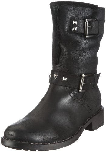 Buffalo London 1004 W Rock Montone, Botas Biker Mujer, Negro (Schwarz/Black 01), 42