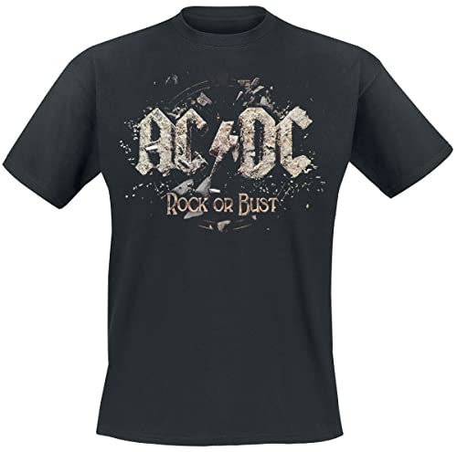 AC/DC Rock Or Bust Hombre Camiseta Negro XXL 100% algodón Regular