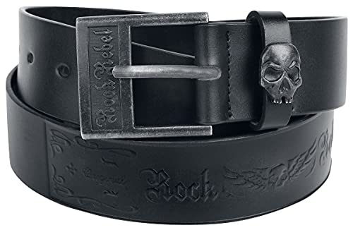 Rock Rebel by EMP Decorate Your Belt Unisex Cinturón Negro 100 cm 85% cuero, 15% poliuretano