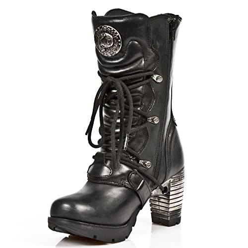 NEW ROCK M.TR003-S1 - Botas de cuero para mujer, color negro, talla 40