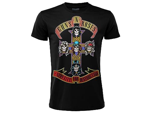 Camiseta Guns N Roses Appetite for Destruction. Camiseta oficial Hard Rock Band. Camiseta Álbum Disco Vinilo...