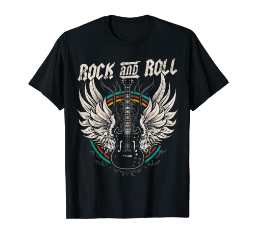 Rock and Roll Guitarra Vintage Rock Music Camiseta