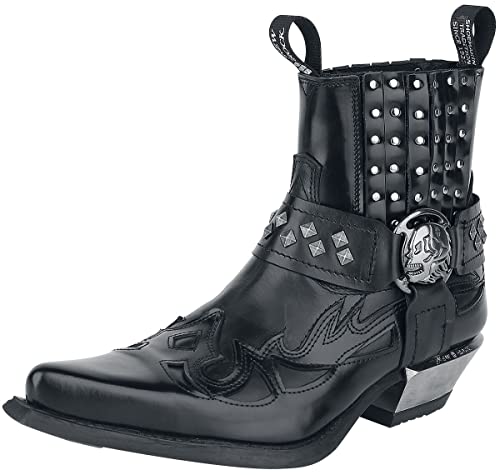 New Rock Antik Hombre Botas Negro EU42 Piel