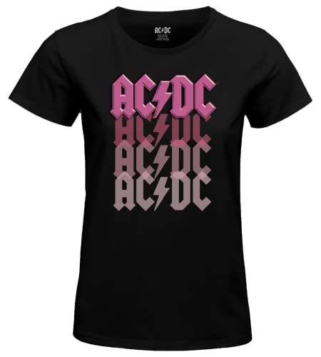 AC/DC WOACDCRTS032 Camisetas, Negro, S para Mujer