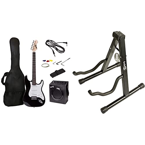 Kit de guitarra eléctrica RockJam de tamaño completo con amplificador de guitarra de 20 vatios, lecciones-...
