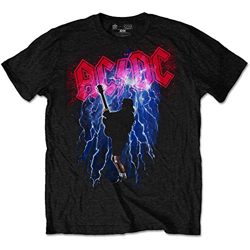 ACDC Thunderstruck Angus Young Rock Oficial Camiseta para Hombre (Large)