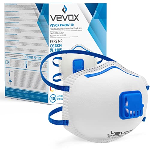 VEVOX® Mascarillas FFP2 - Caja de 5, 10 o 20 - con sellado comfort light- máscara facial ffp 2 con válvula...