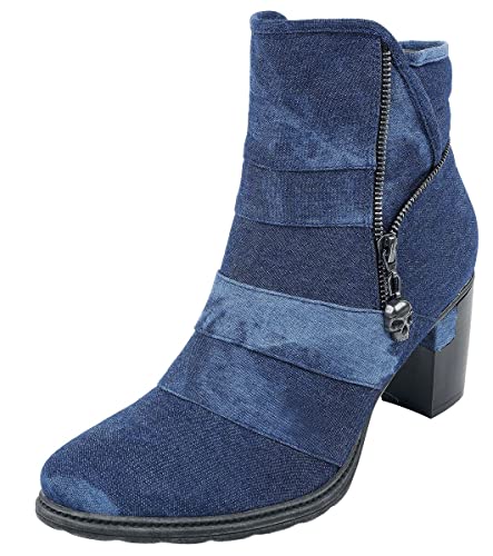 Rock Rebel by EMP Jeans-Look Boots Mujer Botas Azul EU40 Textil
