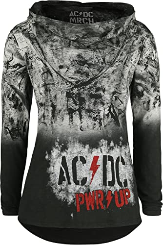 AC/DC PWR Paint Logo Mujer Camiseta Manga Larga Negro S 100% algodón Ancho