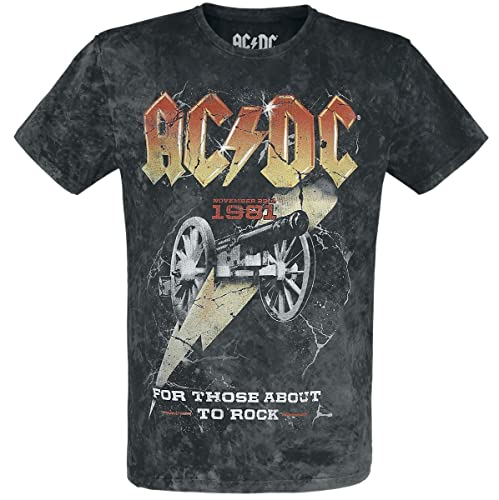 AC/DC For Those About To Rock 40th Anniversary Hombre Camiseta Negro XXL 100% algodón Regular