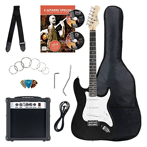 Rocktile Banger's Pack Kit de Guitarra Eléctrica Completo - Guitarra electrica con 3 Single-Coil pick-up -...