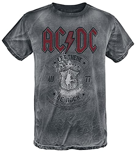 AC/DC Let There Be Rock Hombre Camiseta Gris L 100% algodón Regular