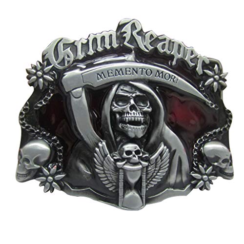 LKMY Hebilla de cinturón para hombre, calavera occidental y hebilla de cinturón de Katana, hebilla de...