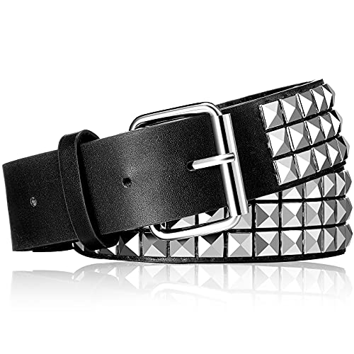 Cinturón con tachuelas de metal punk rock remache cinturón de cuero punk, cinturón gótico tachonado con...