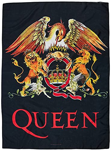 Heart Rock Bandera con escudo de la reina original, tela, multicolor, 110 x 75 x 0,1 cm