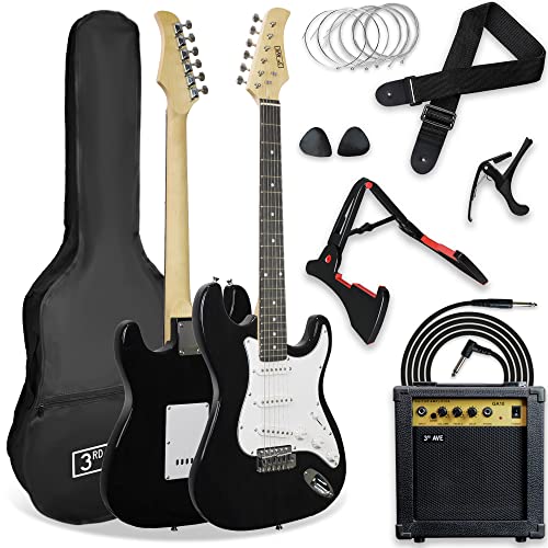 3rd Avenue XF Kit Definitivo De Guitarra Eléctrica 4/4 De Tamaño Completo Con Amplificador De 10 W, Afinador...