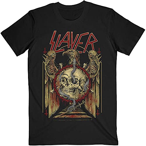 Slayer T Shirt Eagle and Serpent Band Logo Nuevo Oficial De Los Hombres Negro Size XL