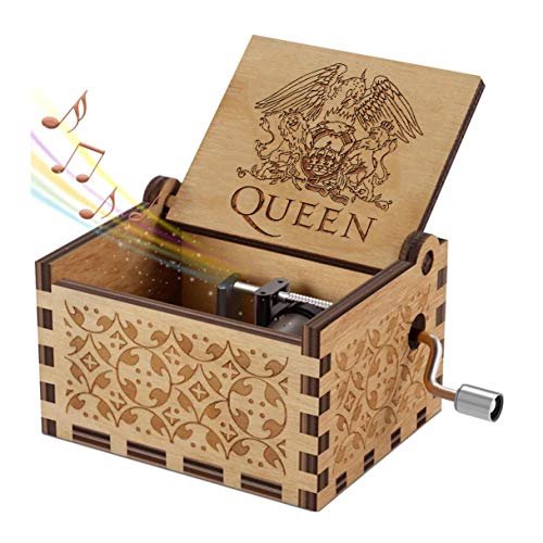 Evelure Caja de música de Madera de Queen, Cajas de música de Madera talladas a Mano y creativos tallados a...