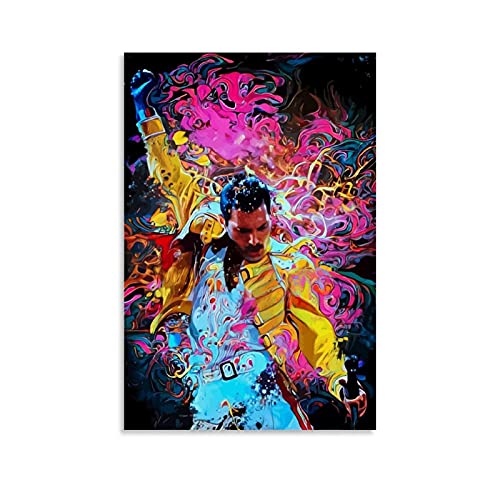 Freddie Mercury Queen - Póster decorativo en lienzo y pared (30 x 45 cm)