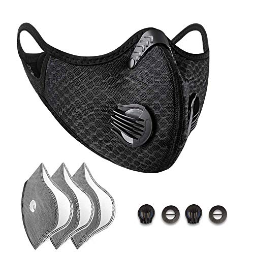 Máscara para Bicicleta con Válvula de Respiración, Filtro de Carbón Activado, Lavable y Reutilizable para...