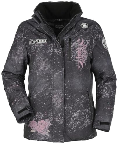 Rock Rebel by EMP Mujer chaqueta de invierno gris oscuro con estampado en la espalda M