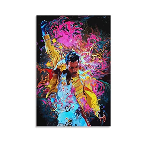 SAXTZDS Póster decorativo de la reina de Freddie Mercury, lienzo y arte de pared, impresión moderna de la...