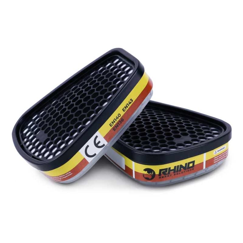 Set de 2 Cartuchos Carbono Activo Rhino D-A/E-1 (Vapores Orgánicos y Gases Ácidos) para Máscaras Completas...