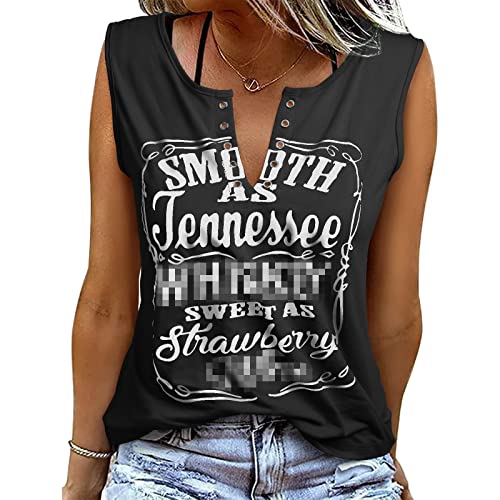 TOMEEK Camiseta sin Mangas para Mujer con Cuello en V Tops de Verano Impresión de Letras Música Country...