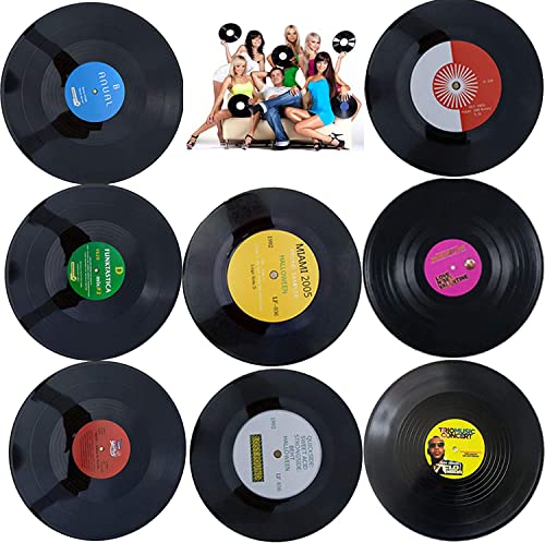 FCQLFYF 8 Piezas Vinyl Record Decoration, 7 Pulgadas Decoración De Fiesta De Música De Rock And Roll,Para...