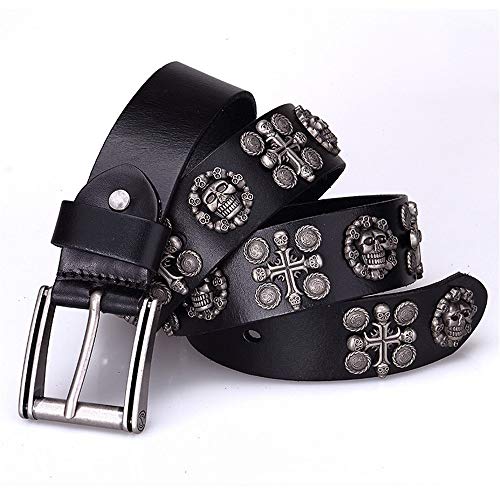 WiaLx Shantou Cinturón Decorativo Pin Hebilla Hombres y Mujeres Cinturón de Cuero Cinturón Unisex Punk...