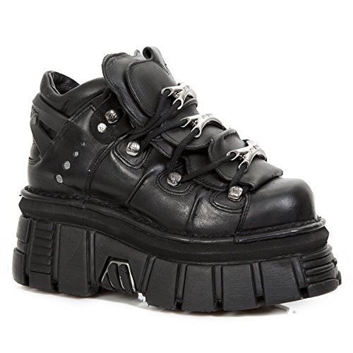 New Rock M.106-S29, Zapatos de Cordones Brogue Unisex Adulto, Negro (Negro 001), 36 EU