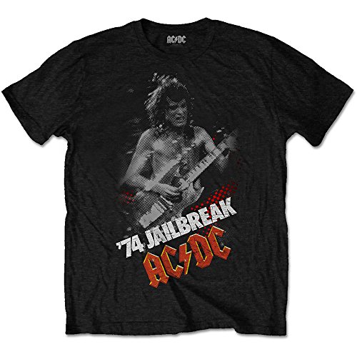 ACDC Jailbreak Angus Young Bon Scott Rock Oficial Camiseta para Hombre (Large)