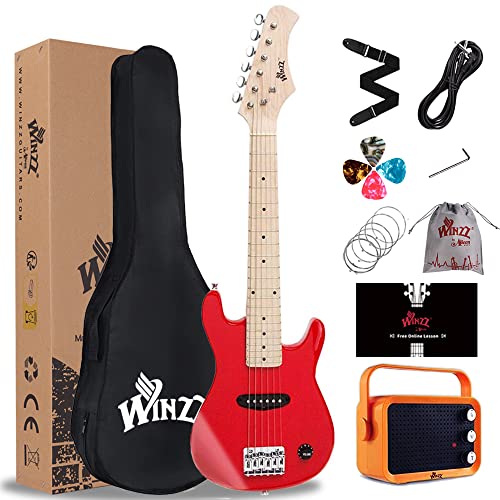 Winzz 30 Pulgadas Guitarra Eléctrica Infantil Kit,Mini Guitarra Electrica para Niños, Principiantes con...