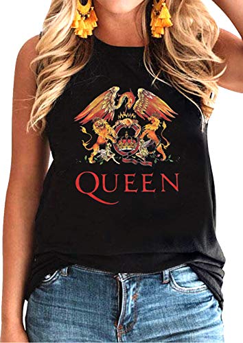 Camiseta vintage de banda de rock para mujer, camisetas gráficas de verano Freddie, lindas camisetas de banda...