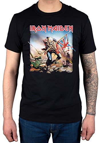Collectors Mine - Camiseta de Iron Maiden con cuello redondo de manga corta para hombre, color negro, talla S