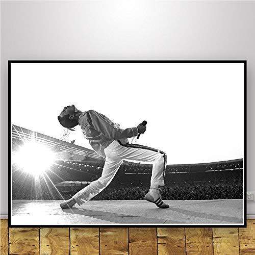 JWJQTLD Impresión En Lienzo Freddie Mercury Poster and Prints Bohemian Rhapsody Queen Wall Art Canvas...
