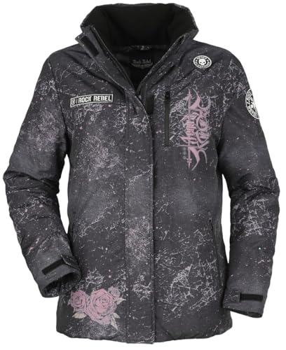 Rock Rebel by EMP Mujer chaqueta de invierno gris oscuro con estampado en la espalda S