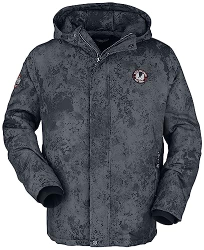 Rock Rebel by EMP Hombre Chaqueta de invierno negra con estampados y parches XXL