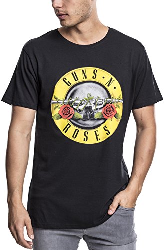 MERCHCODE Guns n' Roses Logo tee Camisetas, Hombres, Negro, Medium