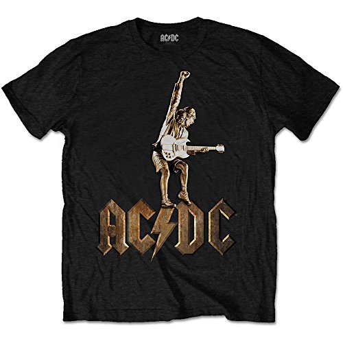 ACDC Angus Young Statue Rock Music Oficial Camiseta para Hombre (Small)