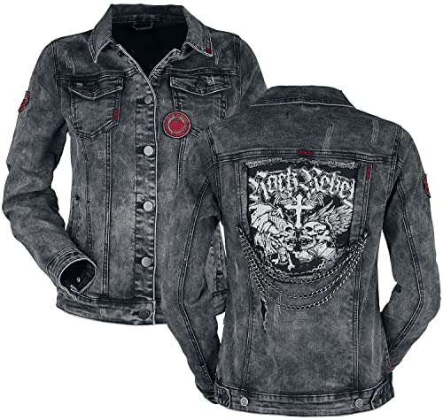 Rock Rebel by EMP Rock Denim Jacket with Details Mujer Chaqueta Tejana Negro XL