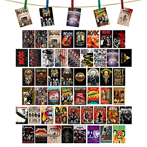 Hongxin Rock Band Star Rock N Roll Music Poster I 50 piezas Kit de collage de pared Collage de imágenes...