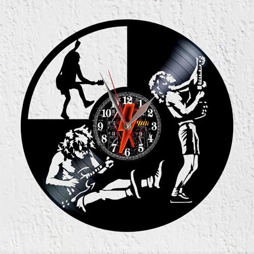 Vinywoody Reloj Grande Banda Hard Rock Australiana 70s Musica Rock and Roll Decoracion de Pared de Disco de...